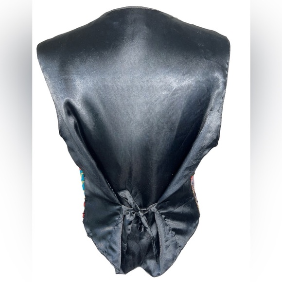 Modi Vintage Fully Sequined & Beaded Funky Festival Disco Silk Vest & Short Set - Picture 4 of 13